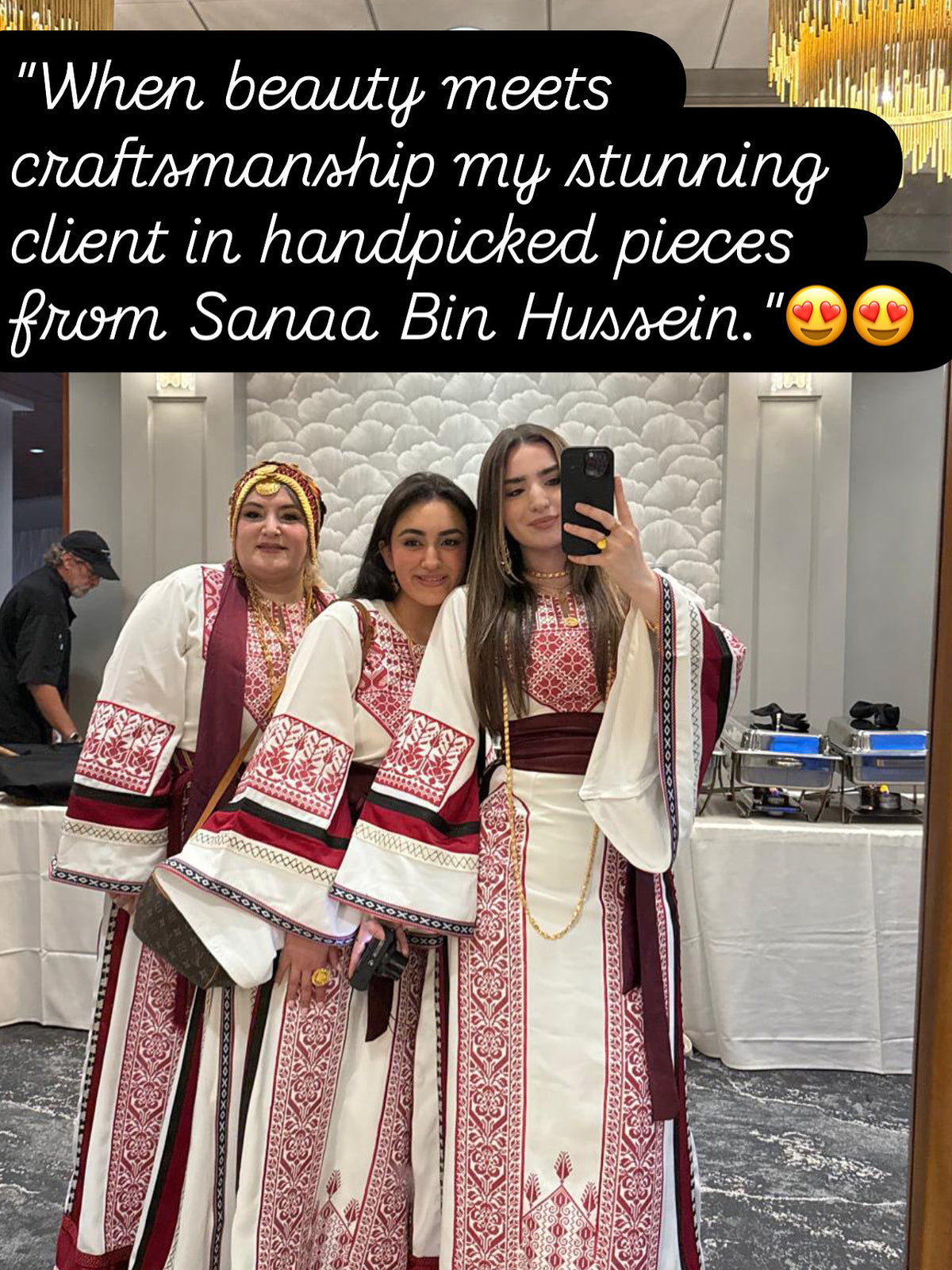 Ivory & Burgundy Palestinian Embroidered Thobe