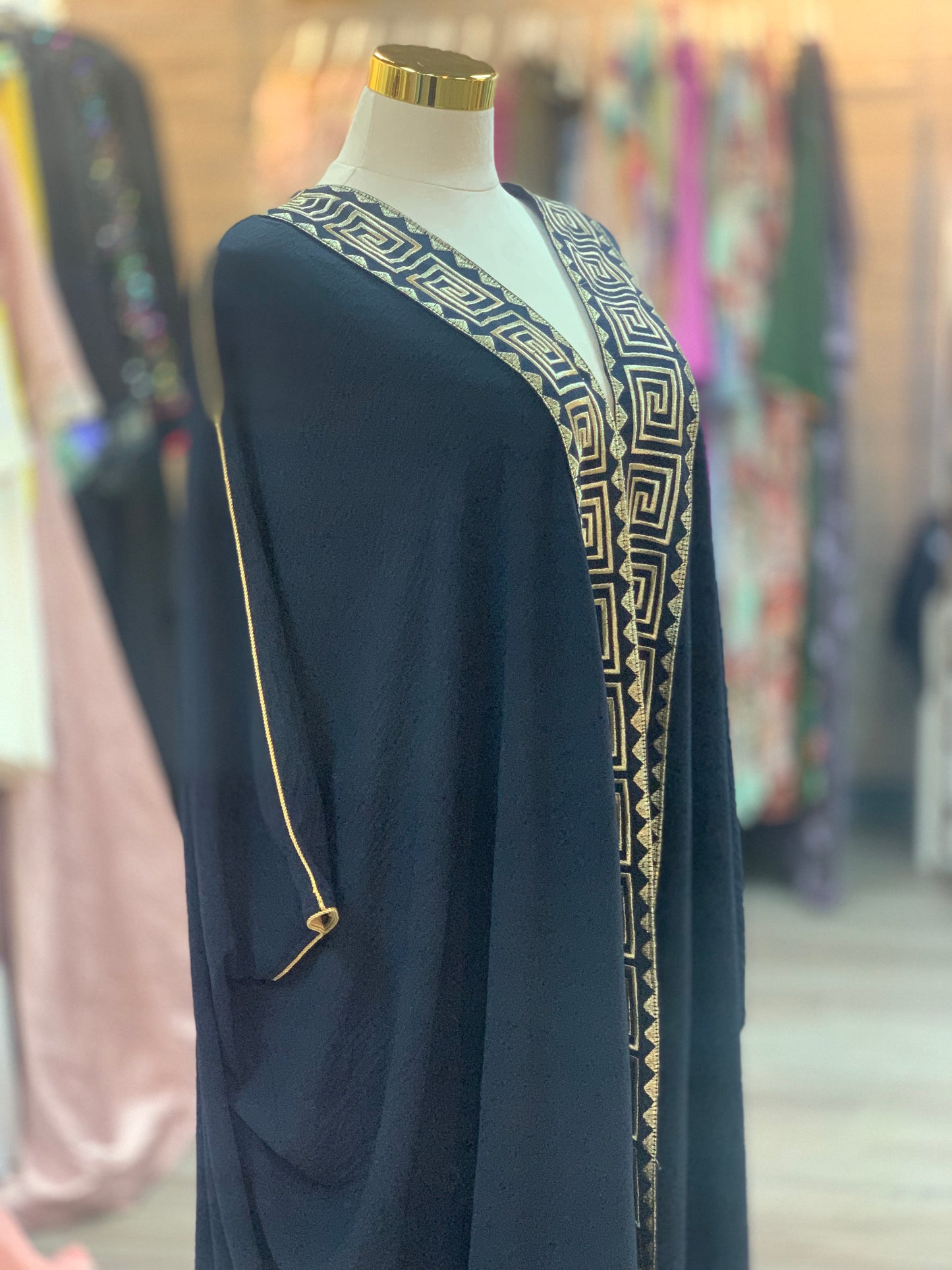 Luxury Abaya with Arabic Letter Embroidery | Traditional Elegance