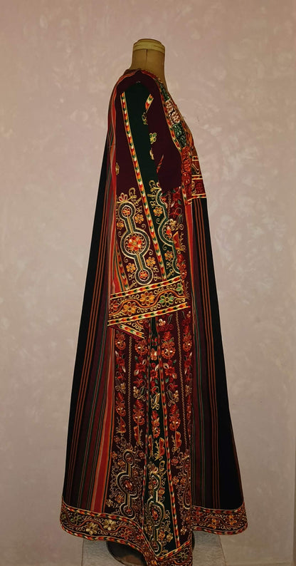 Royal Queen Top in Orange & Brown Velvet and Saya Mix