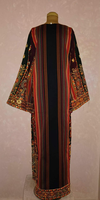 Royal Queen Top in Orange & Brown Velvet and Saya Mix