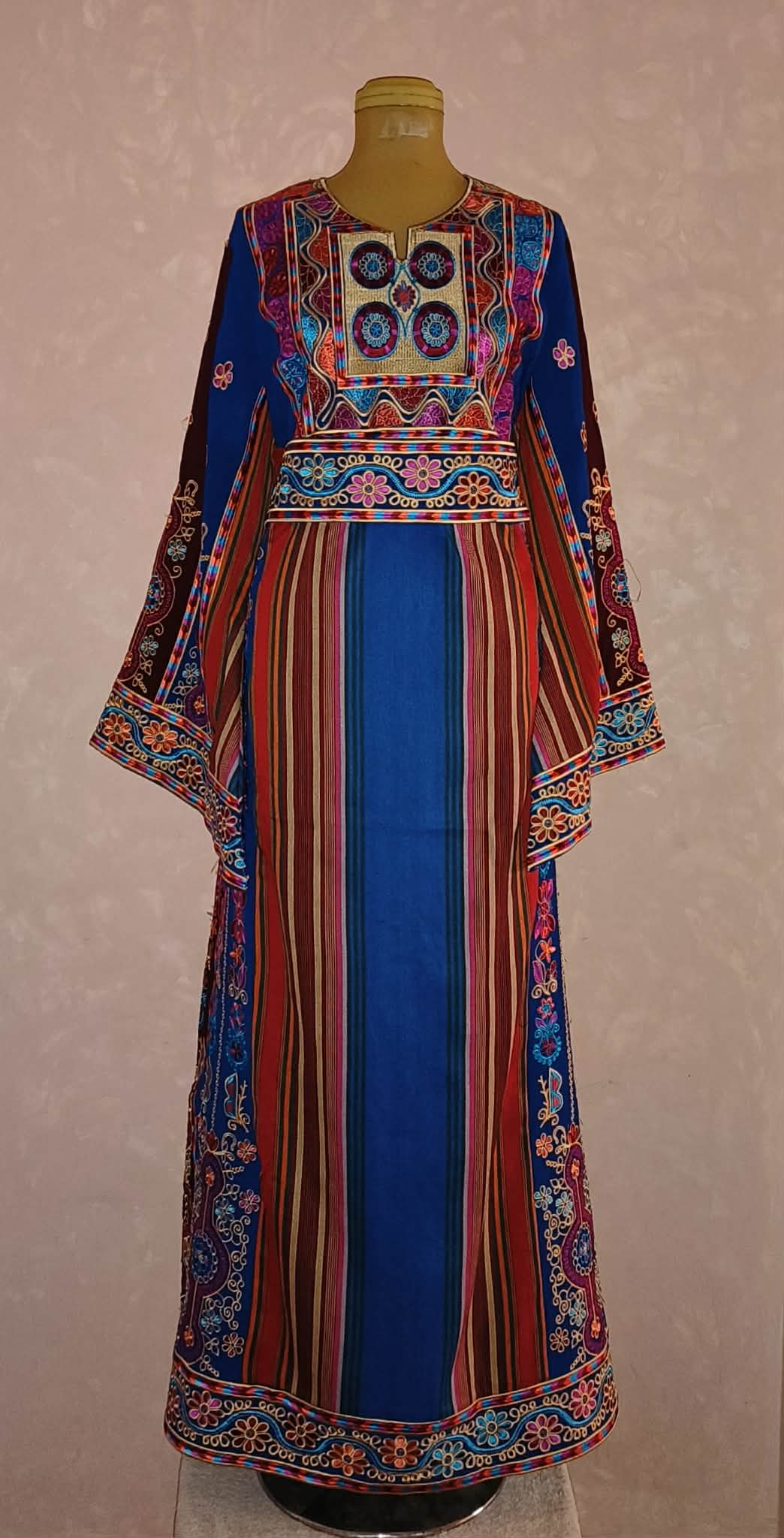 Royal Blue Queen Top with Velvet & Saya Mix Embroidery