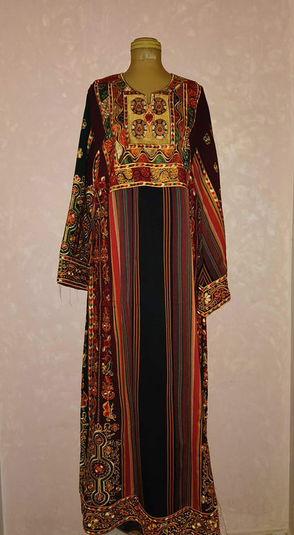 Royal Queen Top in Orange & Brown Velvet and Saya Mix