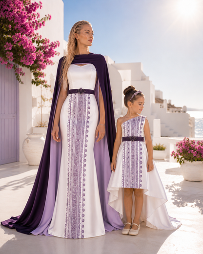 Purple Heritage Gown with Cape