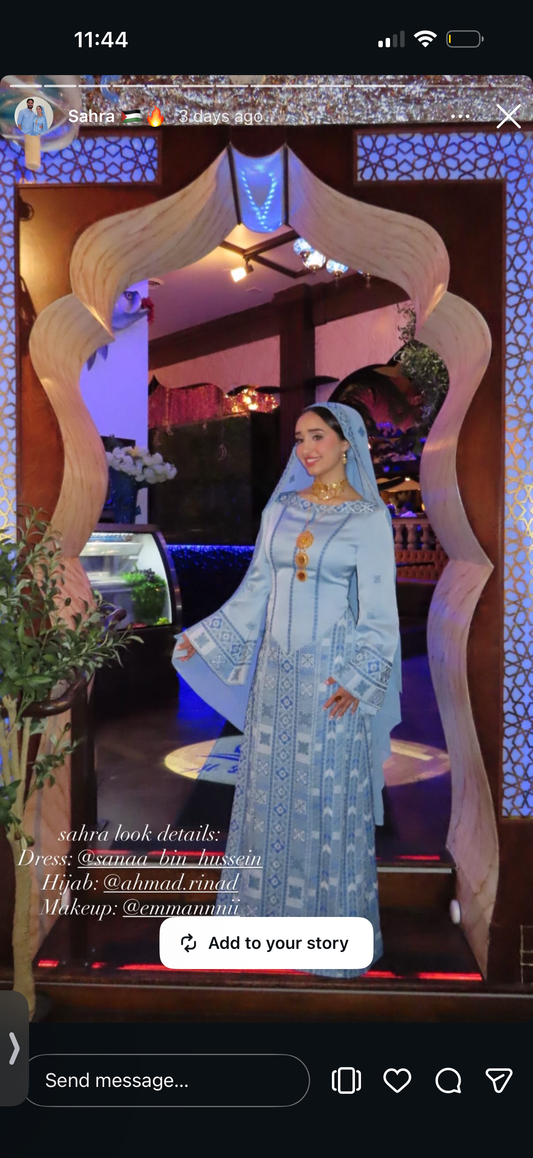 Baby Blue Heritage Embroidered Thobe