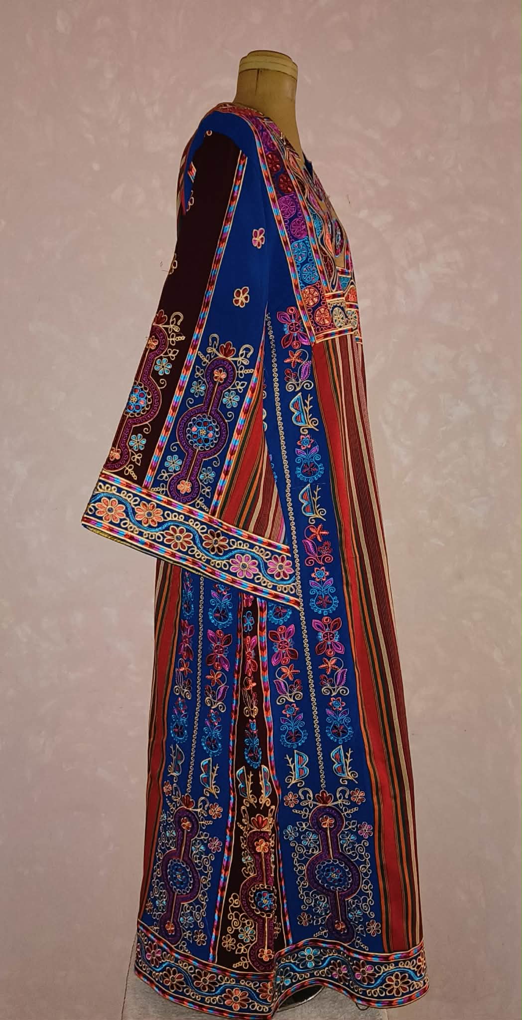 Royal Blue Queen Top with Velvet & Saya Mix Embroidery