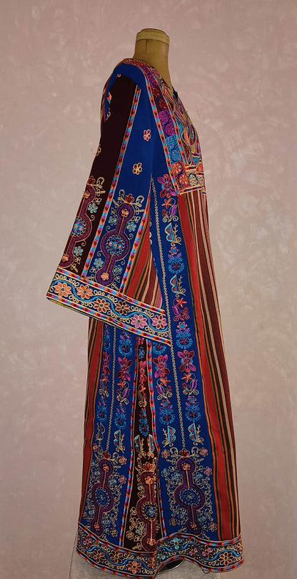 Royal Blue Queen Top with Velvet & Saya Mix Embroidery