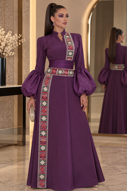 Royal Plum Tatreez Gown