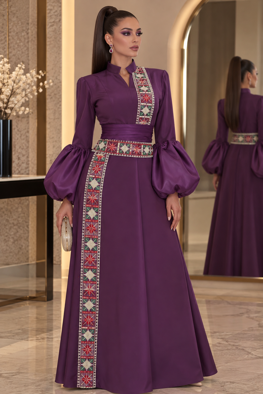 Royal Plum Tatreez Gown