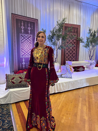 Royal Palestinian Malaka Traditional Qasab Embroidery