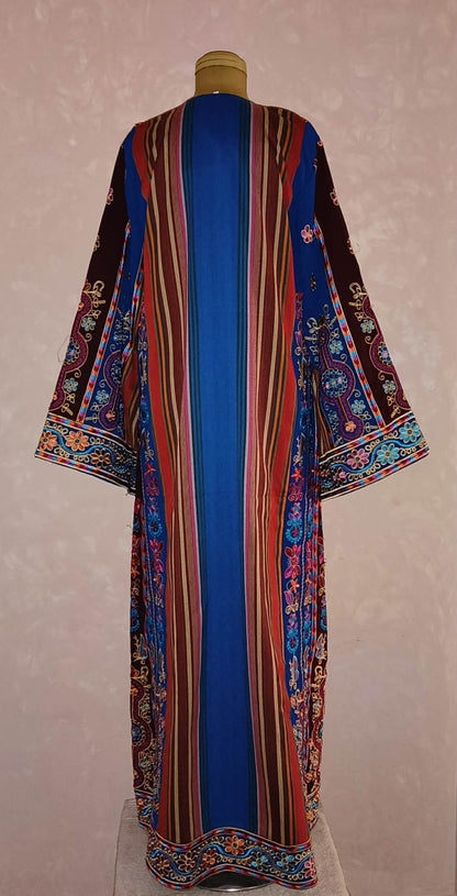 Royal Blue Queen Top with Velvet & Saya Mix Embroidery