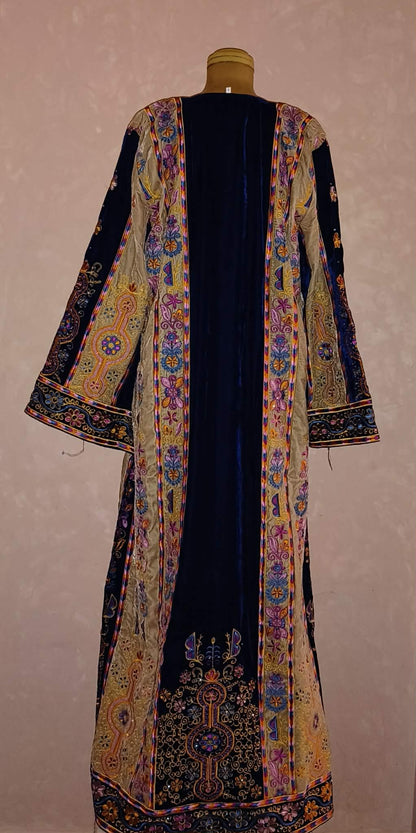 Royal Blue Velvet Queen – Palestinian Heritage Elegance