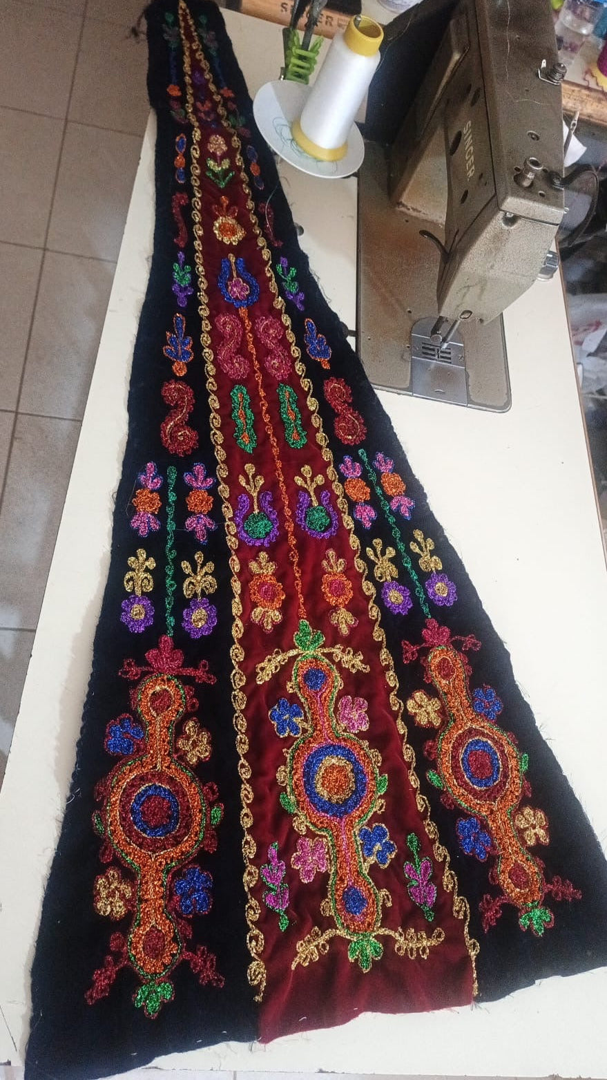 Royal Palestinian Malaka Traditional Qasab Embroidery