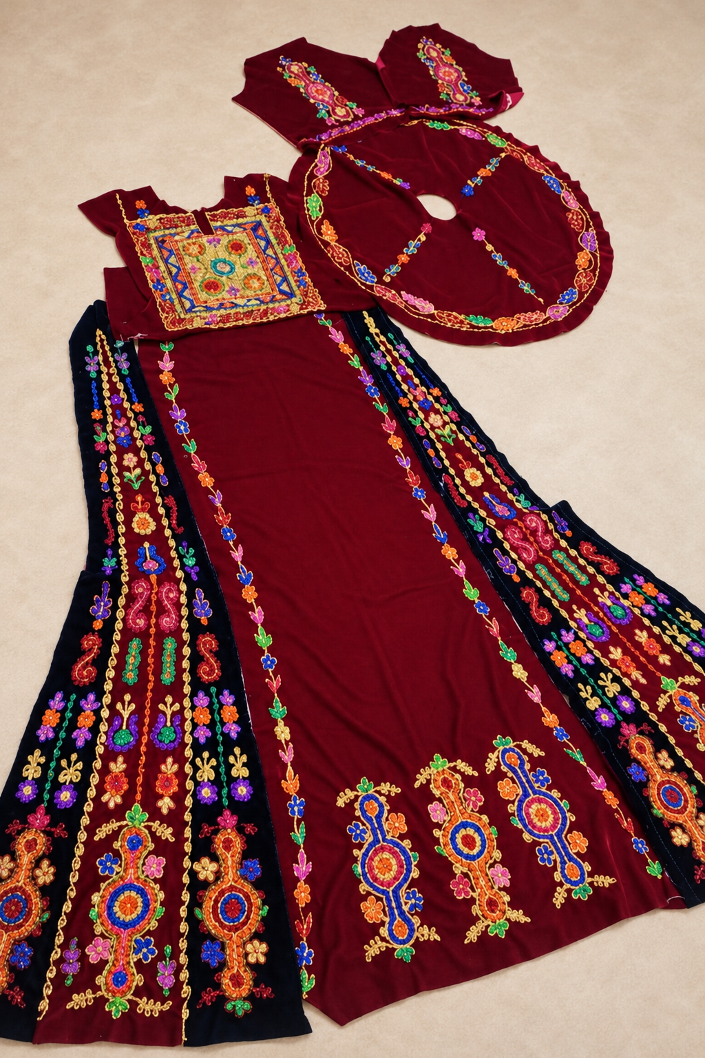 Royal Palestinian Malaka Traditional Qasab Embroidery