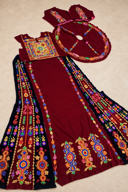 Royal Palestinian Malaka Traditional Qasab Embroidery