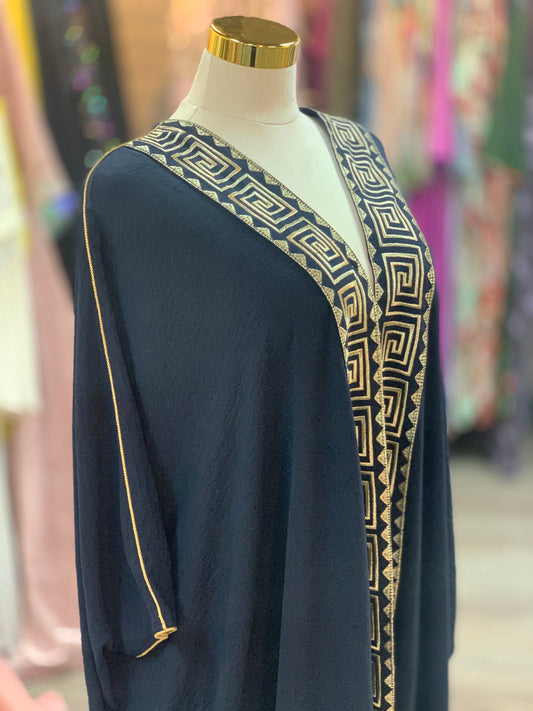 Luxury Abaya with Arabic Letter Embroidery  Traditional Elegance