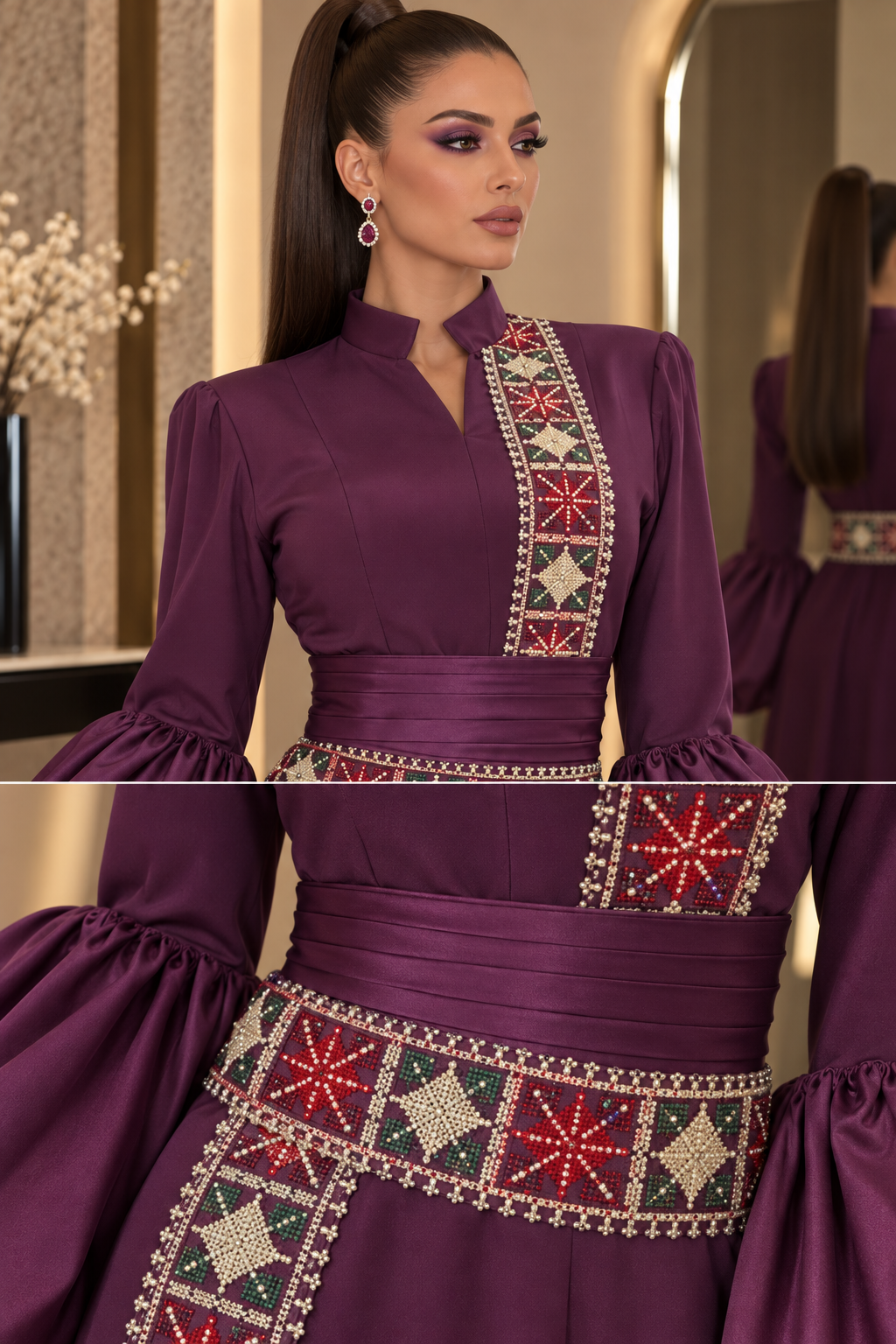 Royal Plum Tatreez Gown