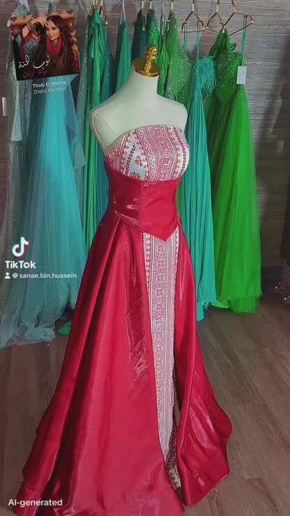 Signature Henna Thobe with Corset & Overskirt
