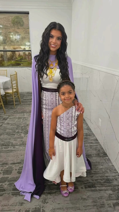Purple Heritage Gown with Cape