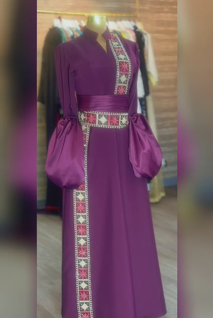 Royal Plum Tatreez Gown